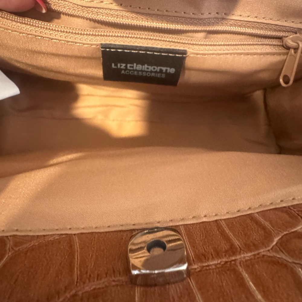 🤎 Vintage Liz Claiborne Croc Embossed Satchel 🤎 - Picture 4 of 4
